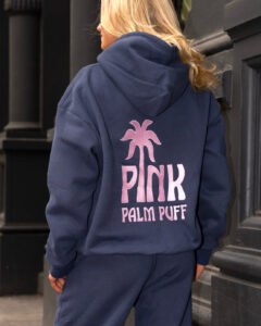 Pink Palm Puff Hoodie – Cozy, Stylish & Made for Every Day