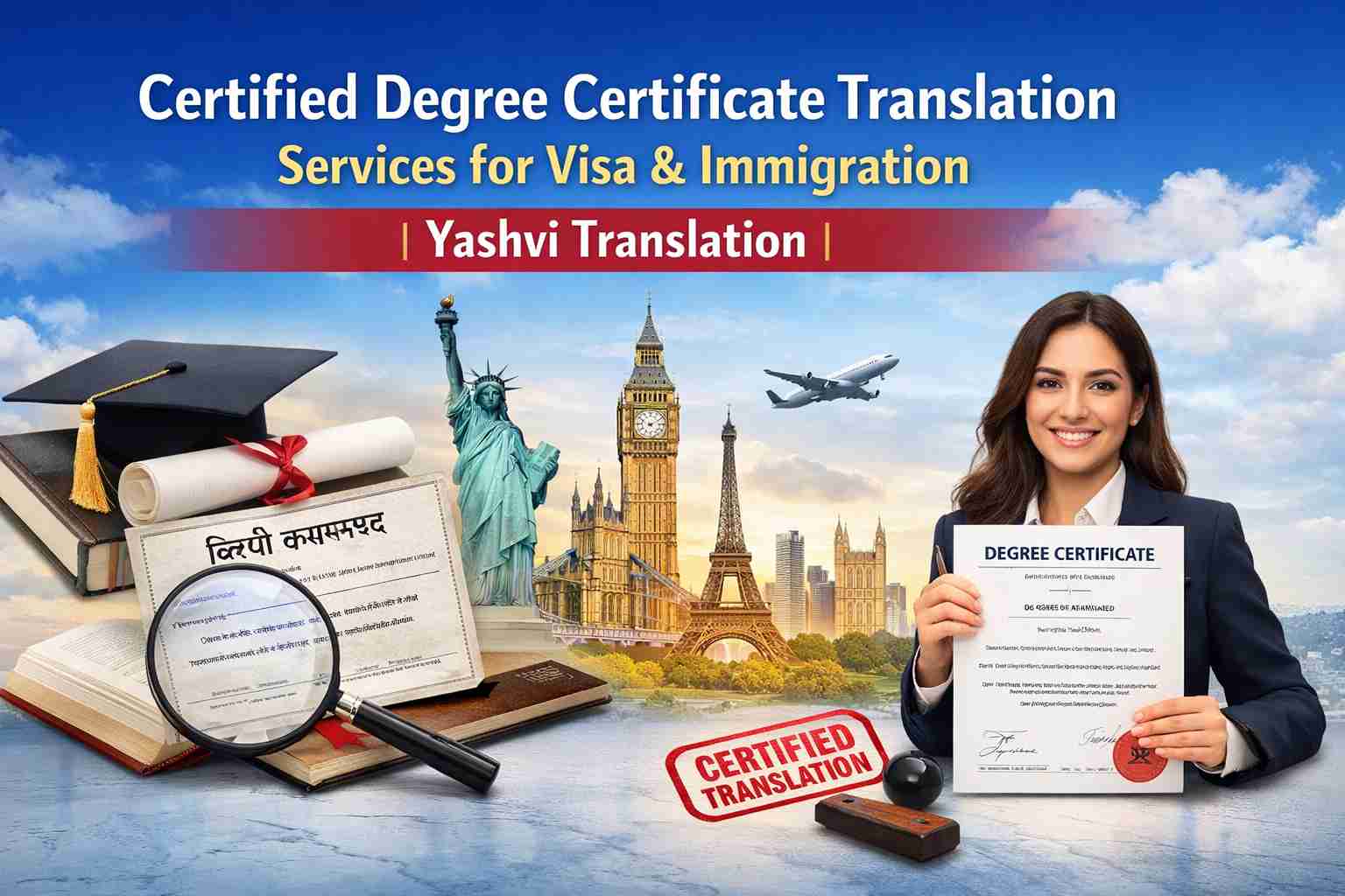 Certified Degree Certificate Translation Services for Visa - Yashvi Translation