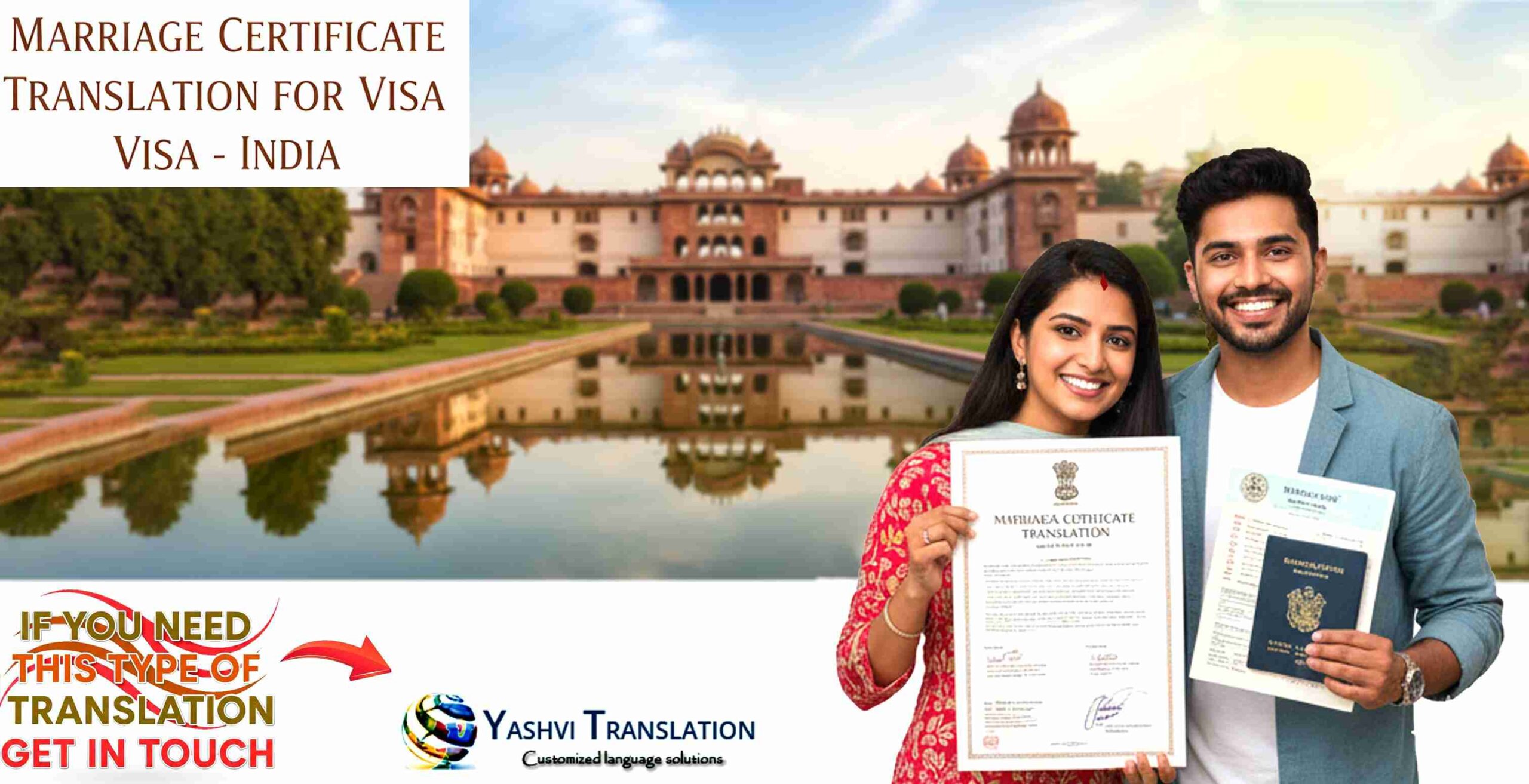 Indian Marriage Certificate Translation for Visa - Yashvi Translation