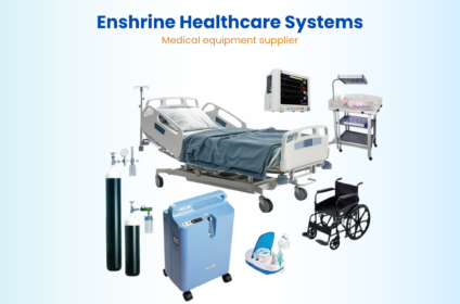 This image had all medical equipments like Hospital bed,oxygen concentrators,oxygen cylinders,wheelchairs,phototherapy machine,monitor,ventilators from Enshrine Healthcare systems-a medical equipment supplier in hyderabad