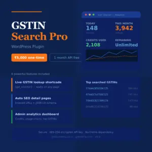 GSTIN Search WordPress Plugin