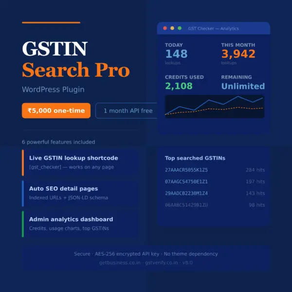 GSTIN Search WordPress Plugin