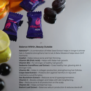 Delicious hair skin and nails gummies for daily beauty support