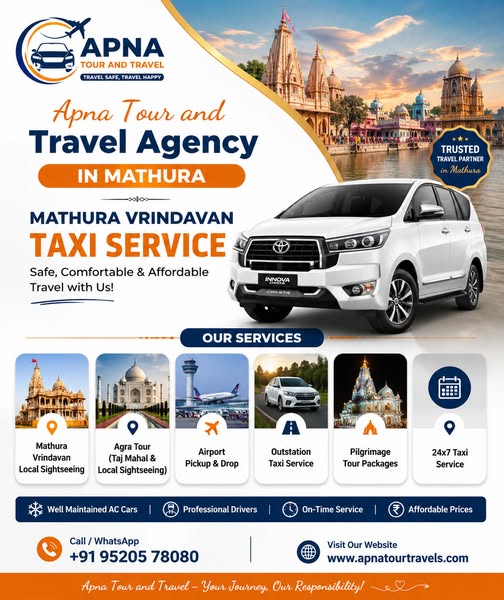Mathura Vrindavan Taxi Service | +91 9520578080