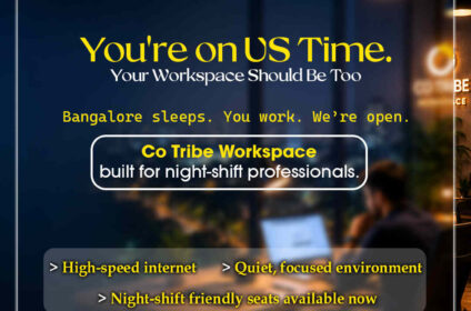 bluue colour banner with yeollow colour text