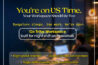 bluue colour banner with yeollow colour text
