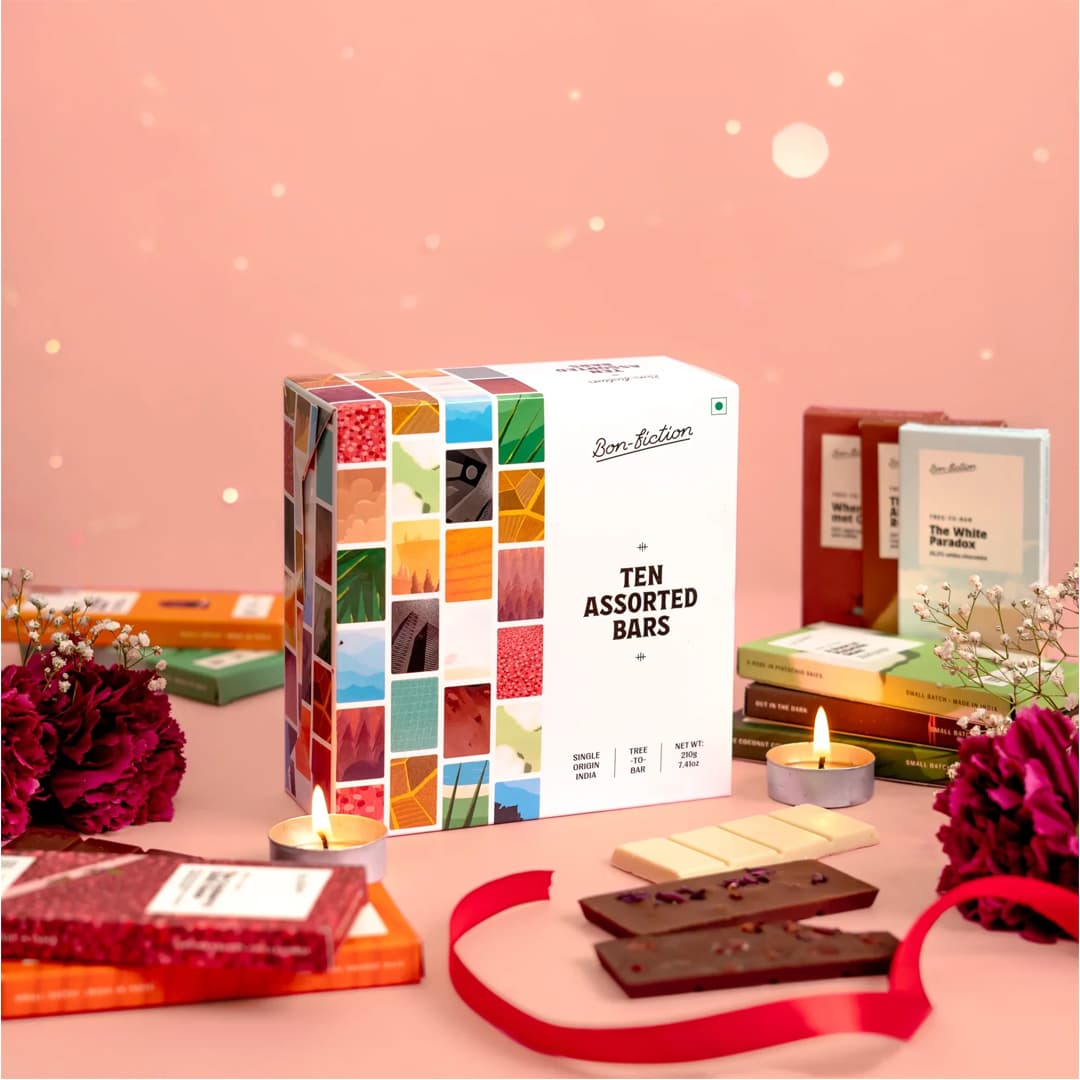 Bonfiction Ten Assorted Craft Chocolate Gift Box