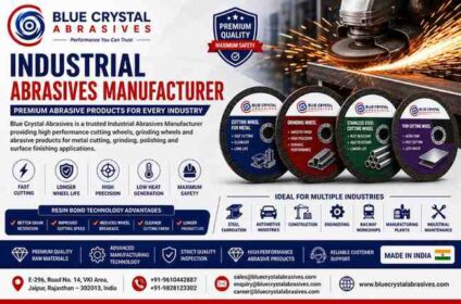 Blue Crystal Abrasives industrial abrasives manufacturer offering resin bonded cutting wheels, grinding wheels, abrasive products, and metal cutting solutions.