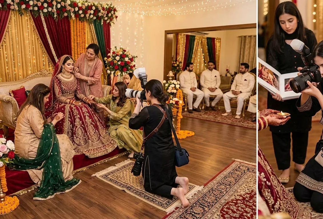 female-photographer-Kanood-Khan-&-Team-working-respectfully-in-a-private-wedding