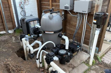 full pool equipment repair for heater, pump, and salt system installation