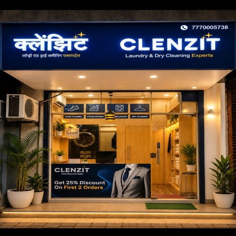 Clenzit Laundry and Dry Cleaning Experts storefront with laundry and dry cleaning services